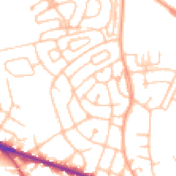 Daytime road noise heatmap for WV14 6QT