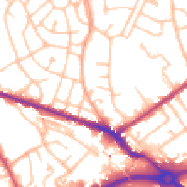 Daytime road noise heatmap for WV14 6RG