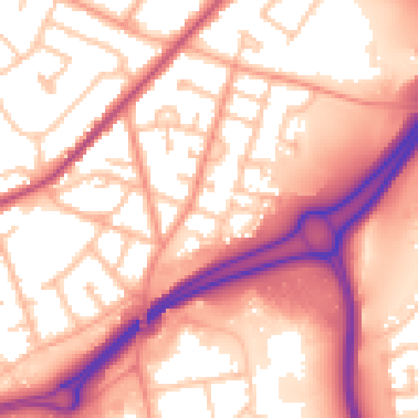 Daytime road noise heatmap for WV14 7AH