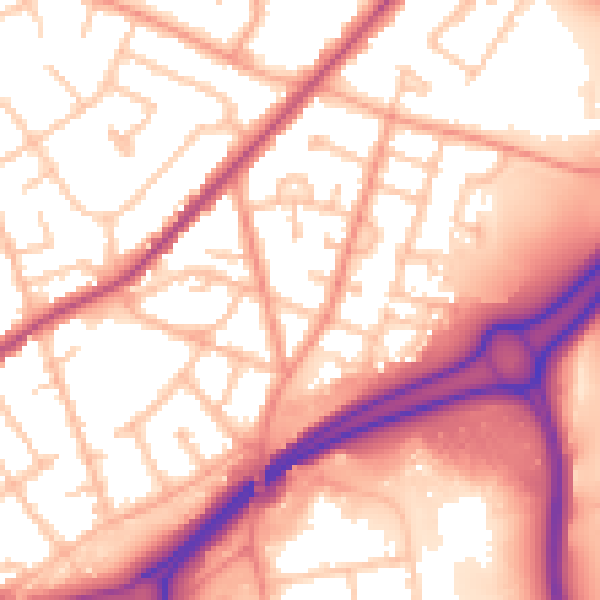 Daytime road noise heatmap for WV14 7AL