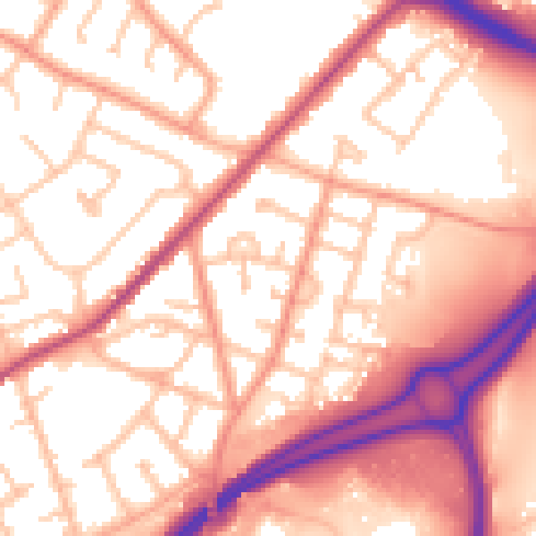 Daytime road noise heatmap for WV14 7AS