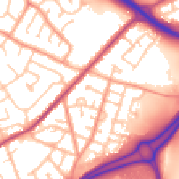 Daytime road noise heatmap for WV14 7BD