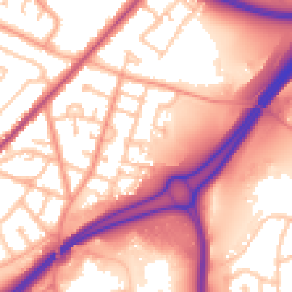 Daytime road noise heatmap for WV14 7BF