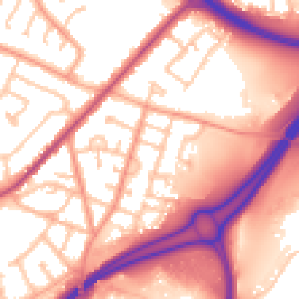 Daytime road noise heatmap for WV14 7BH