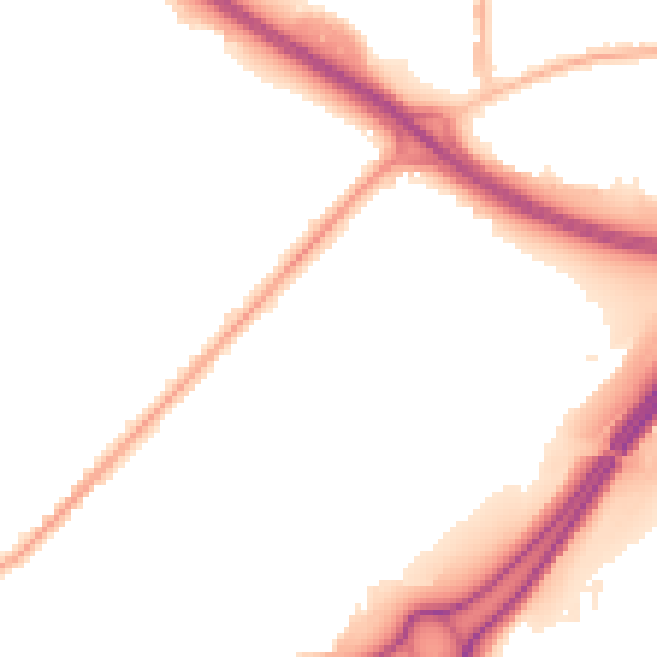 Night-time road noise heatmap for WV14 7BN