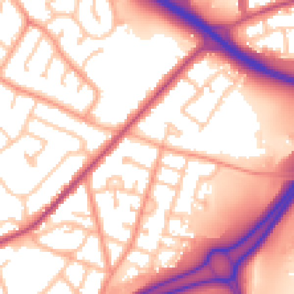 Daytime road noise heatmap for WV14 7BW