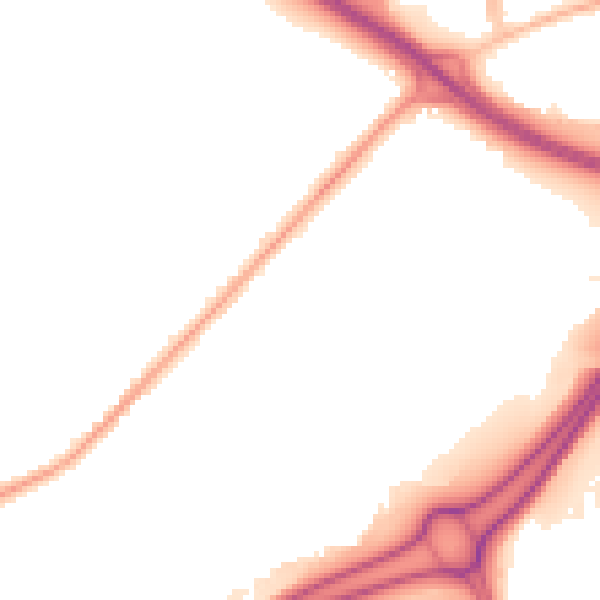 Night-time road noise heatmap for WV14 7BW