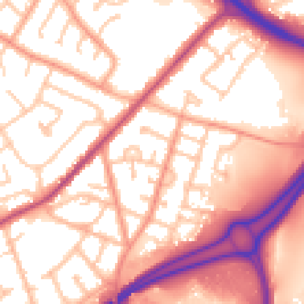 Daytime road noise heatmap for WV14 7DD