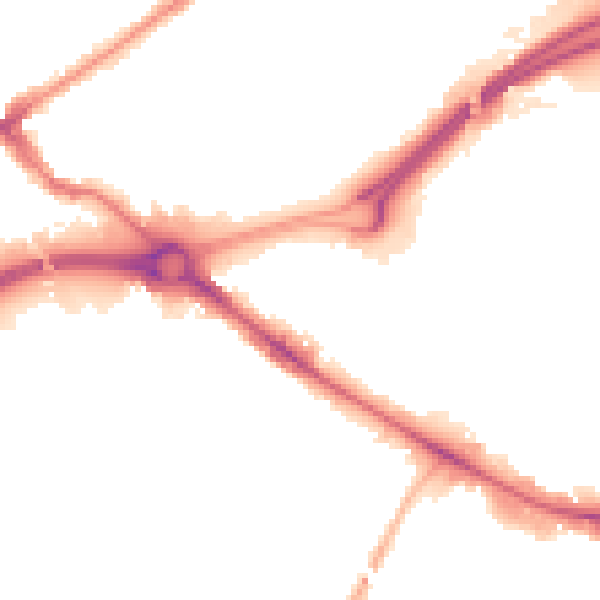 Night-time road noise heatmap for WV14 7EL