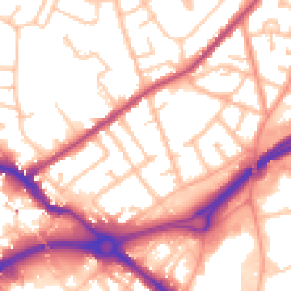 Daytime road noise heatmap for WV14 7FA