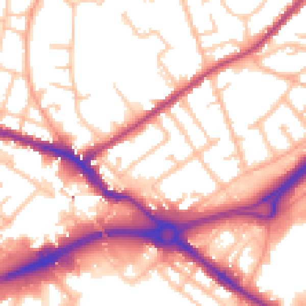 Daytime road noise heatmap for WV14 7LZ
