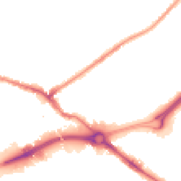 Night-time road noise heatmap for WV14 7LZ