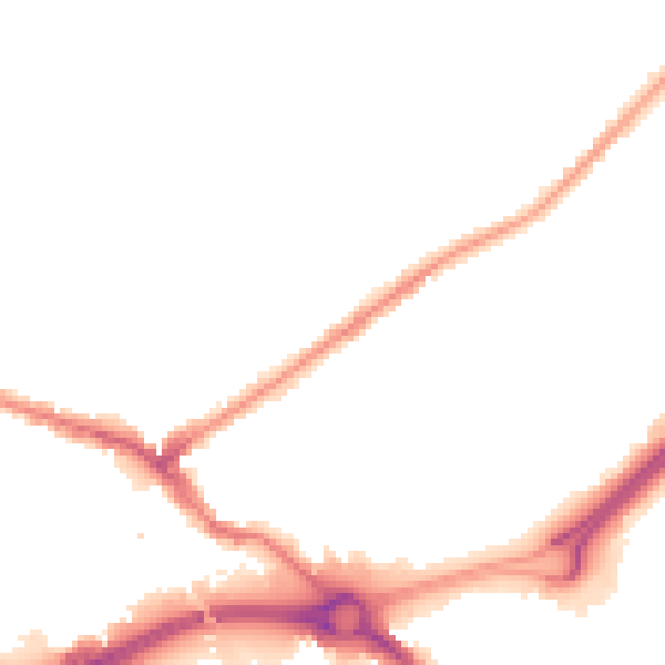 Night-time road noise heatmap for WV14 7NE