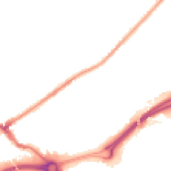 Night-time road noise heatmap for WV14 7NX