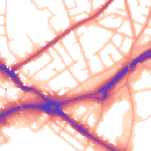 Daytime road noise heatmap for WV14 7PA
