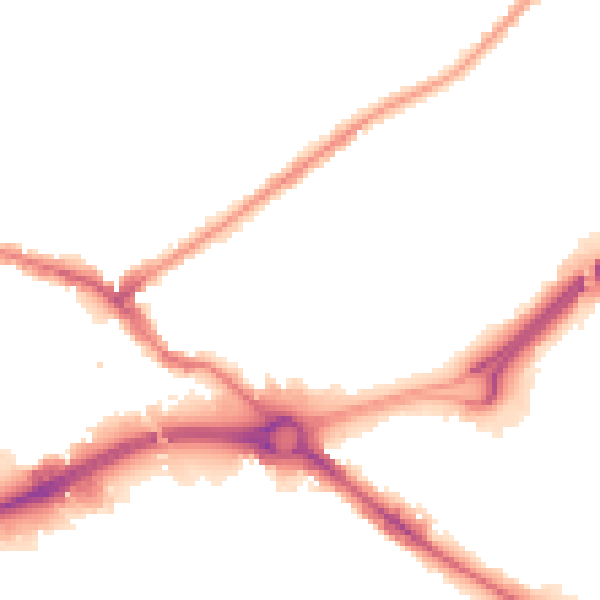 Night-time road noise heatmap for WV14 7PD