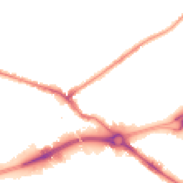 Night-time road noise heatmap for WV14 7PQ