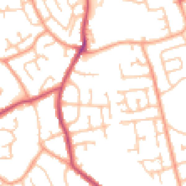 Daytime road noise heatmap for WV14 8AW