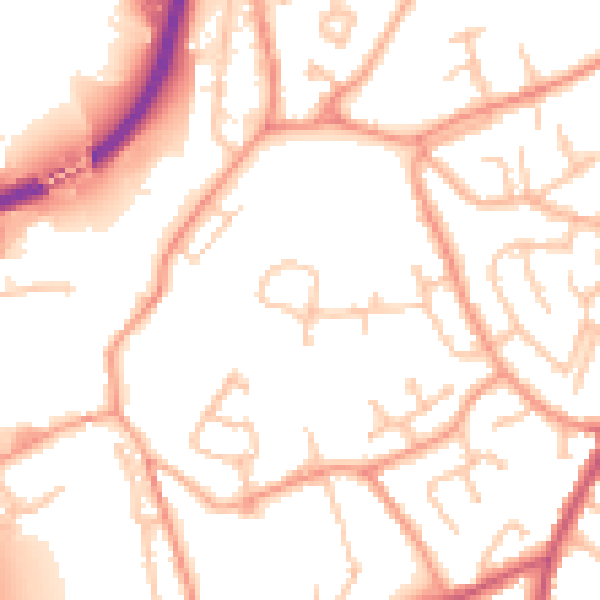 Daytime road noise heatmap for WV14 8GA