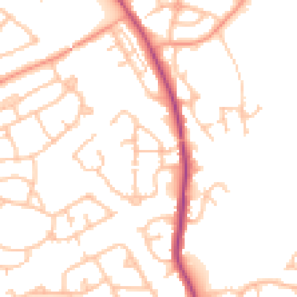 Daytime road noise heatmap for WV14 8GH