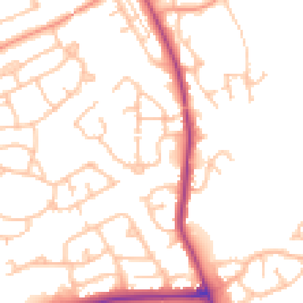 Daytime road noise heatmap for WV14 8GX