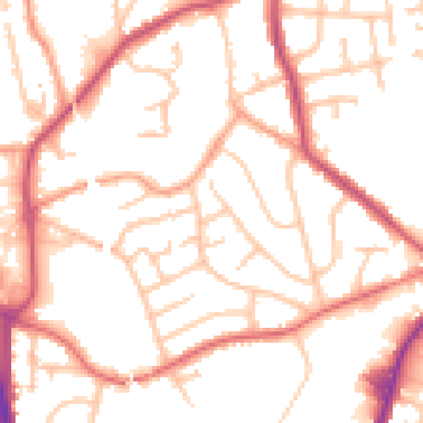 Daytime road noise heatmap for WV14 8HL