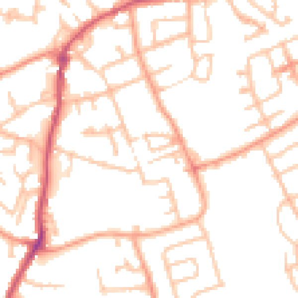 Daytime road noise heatmap for WV14 8PU