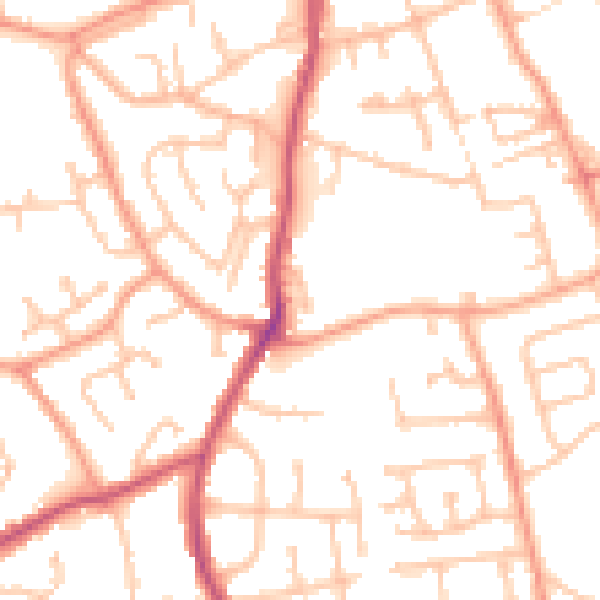 Daytime road noise heatmap for WV14 8RH