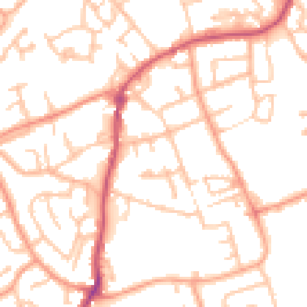 Daytime road noise heatmap for WV14 8RT