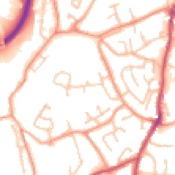 Daytime road noise heatmap for WV14 8SS