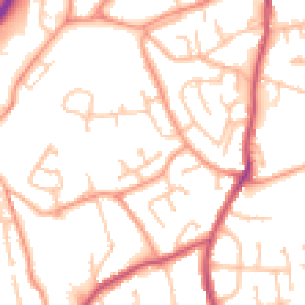 Daytime road noise heatmap for WV14 8SY