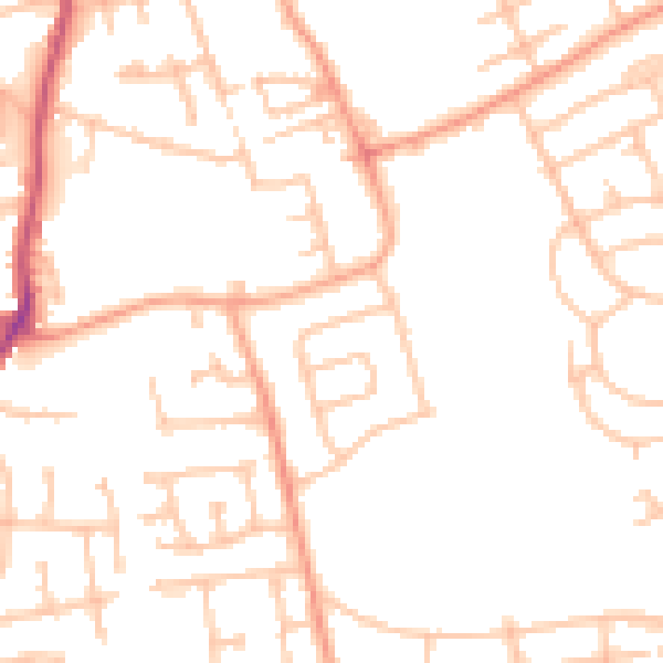 Daytime road noise heatmap for WV14 8UF