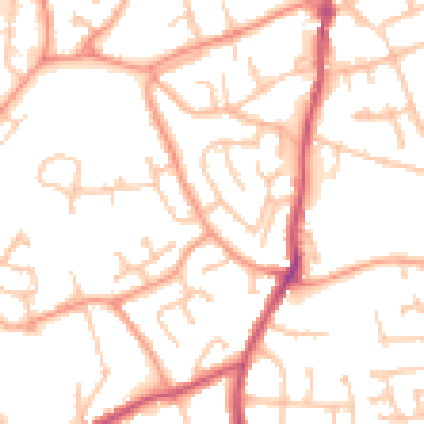 Daytime road noise heatmap for WV14 8UZ