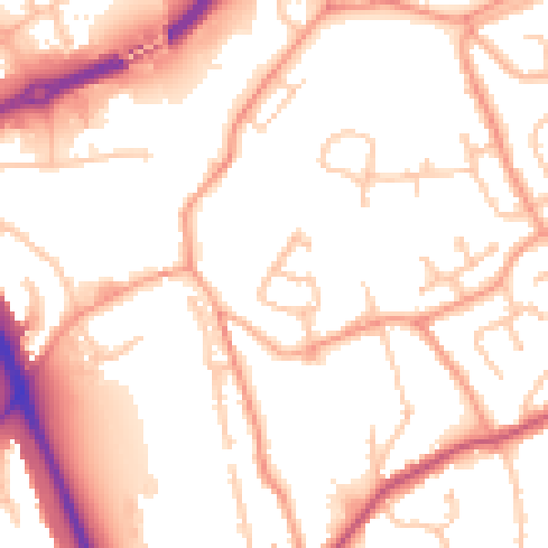Daytime road noise heatmap for WV14 8XG