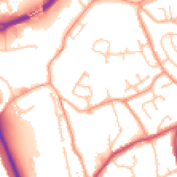 Daytime road noise heatmap for WV14 8XY