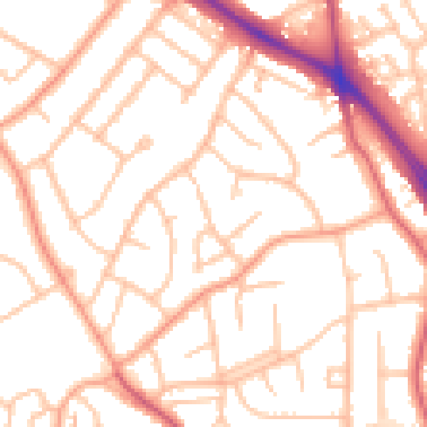 Daytime road noise heatmap for WV14 9BH