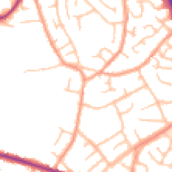 Daytime road noise heatmap for WV14 9HF