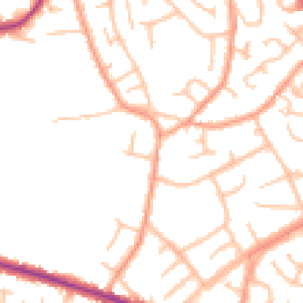 Daytime road noise heatmap for WV14 9HR