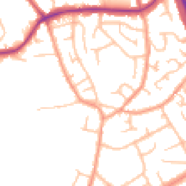 Daytime road noise heatmap for WV14 9HT