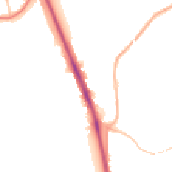 Night-time road noise heatmap for WV14 9JL