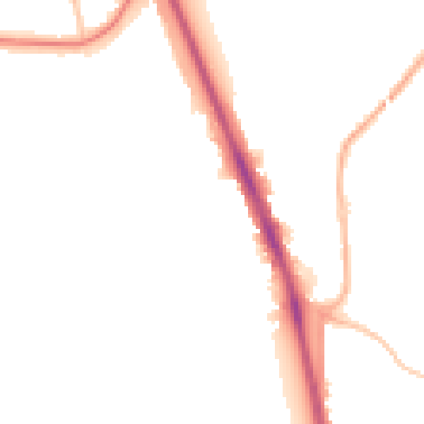 Night-time road noise heatmap for WV14 9JQ