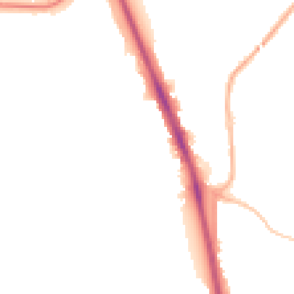 Night-time road noise heatmap for WV14 9JR