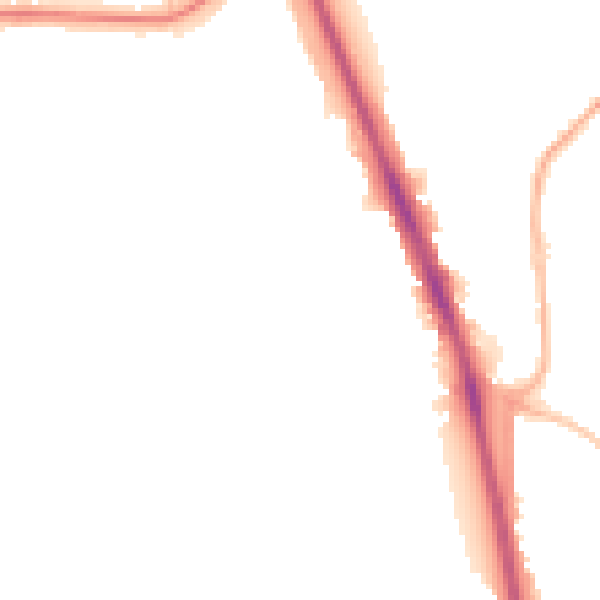 Night-time road noise heatmap for WV14 9JY