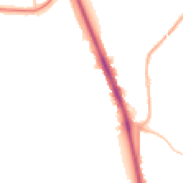 Night-time road noise heatmap for WV14 9JZ
