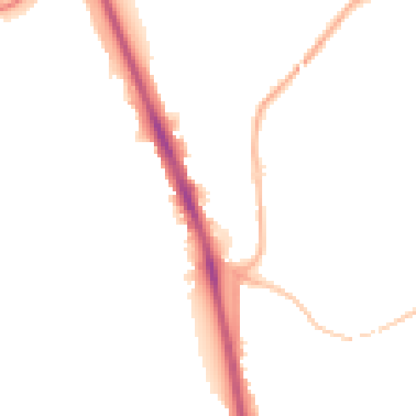 Night-time road noise heatmap for WV14 9LW