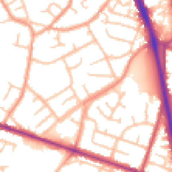 Daytime road noise heatmap for WV14 9TG
