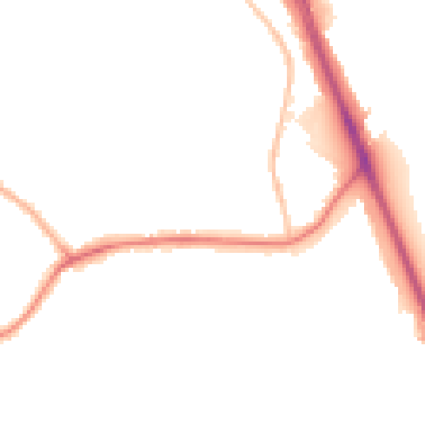 Night-time road noise heatmap for WV14 9UY
