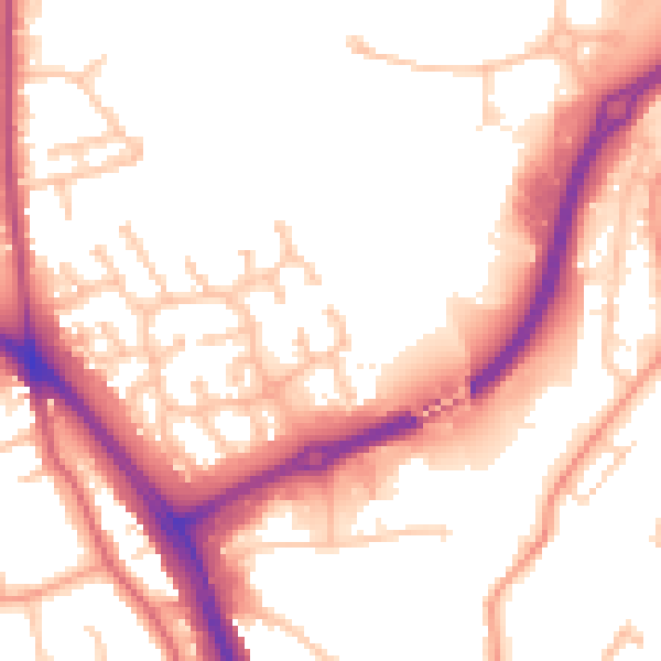 Daytime road noise heatmap for WV14 9XL