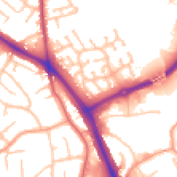 Daytime road noise heatmap for WV14 9XS