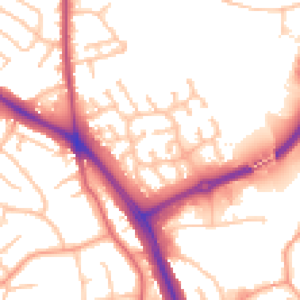 Daytime road noise heatmap for WV14 9XU